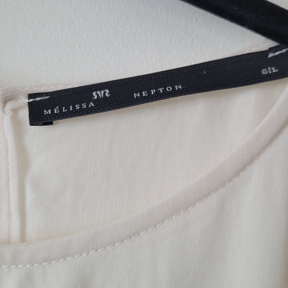 NWT Melissa Nepton Made In Canada Vanilla Cream Lace Overlay Scoop Neck Tunic L - Picture 9 of 14